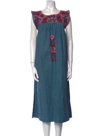 Mi Golondrina Dresses Printed Midi Length Dress S