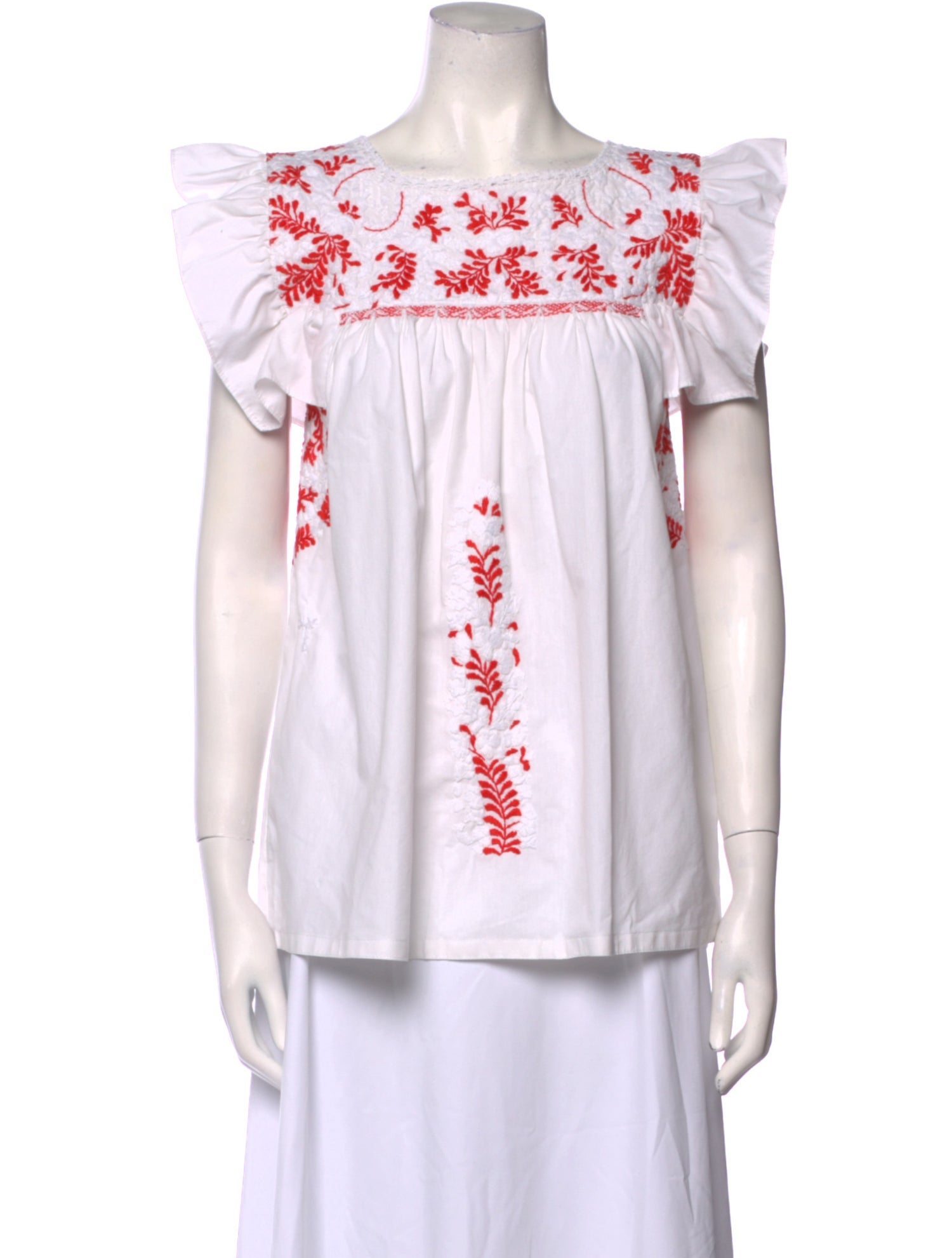 Mi Golondrina Printed Crew Neck Top