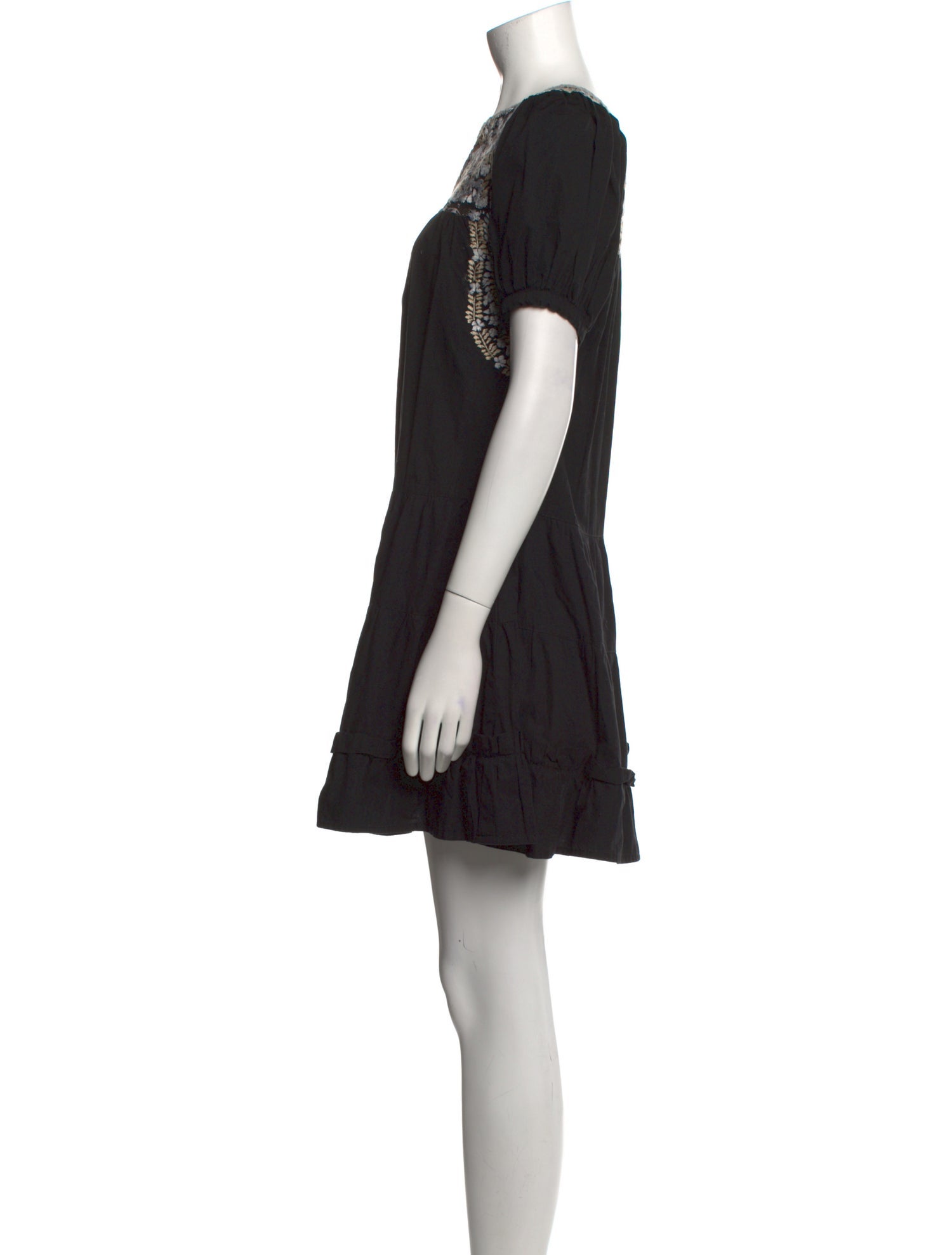 Mi Golondrina Bateau Neckline Mini Dress