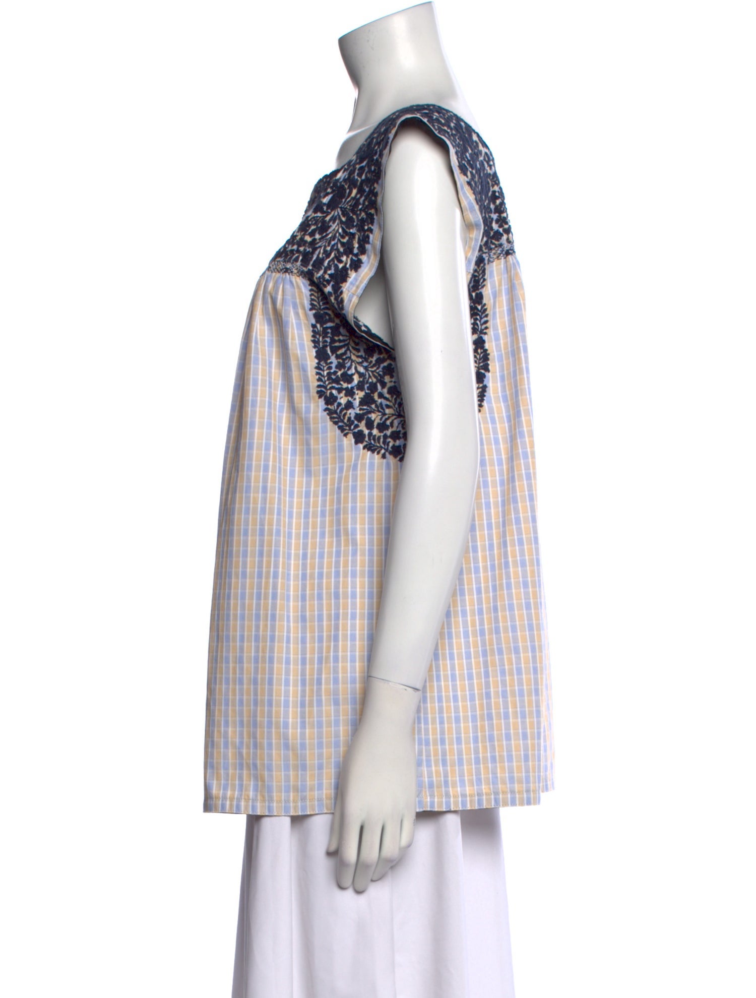 Mi Golondrina Printed Square Neckline Top