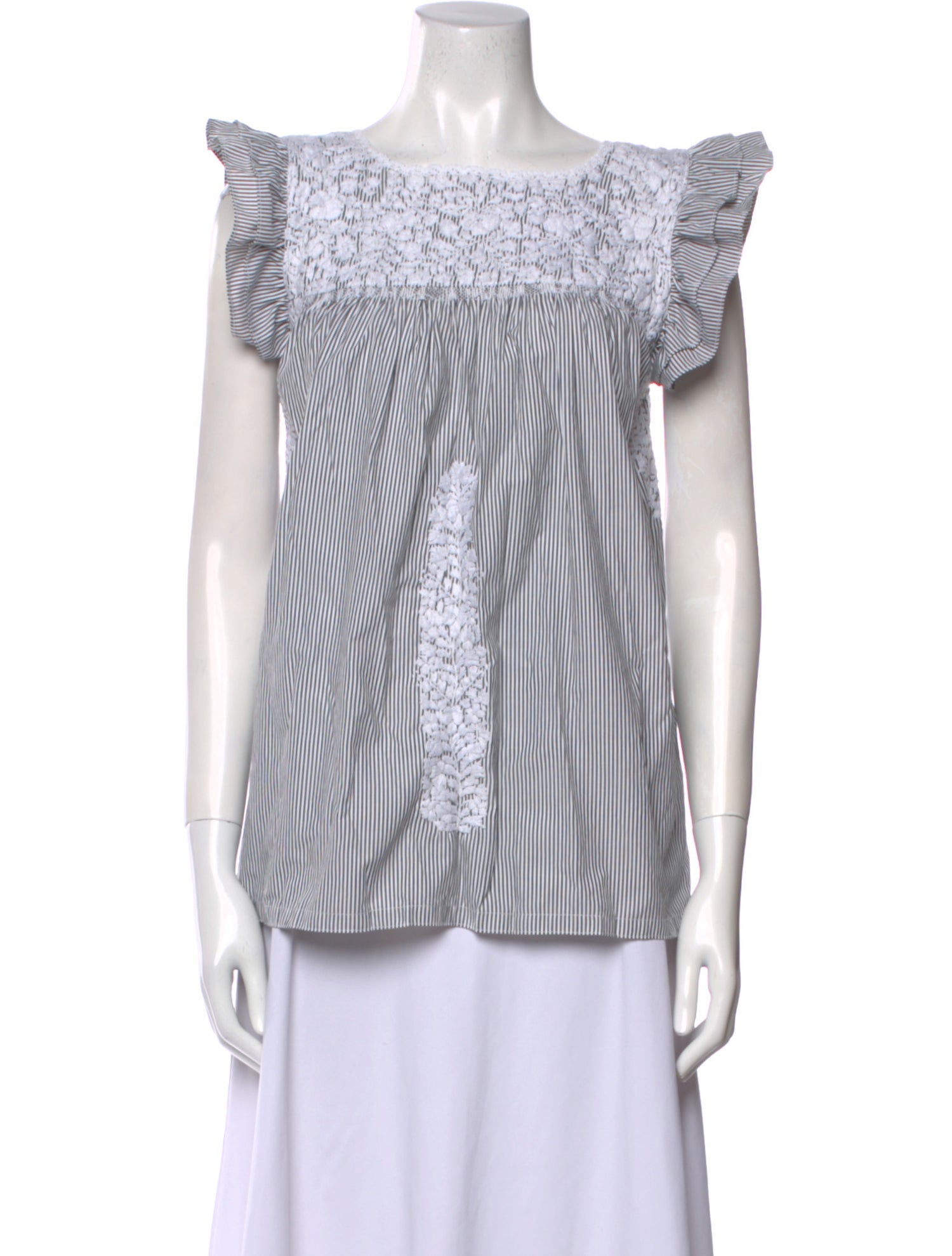 Mi Golondrina Striped Bateau Neckline Top