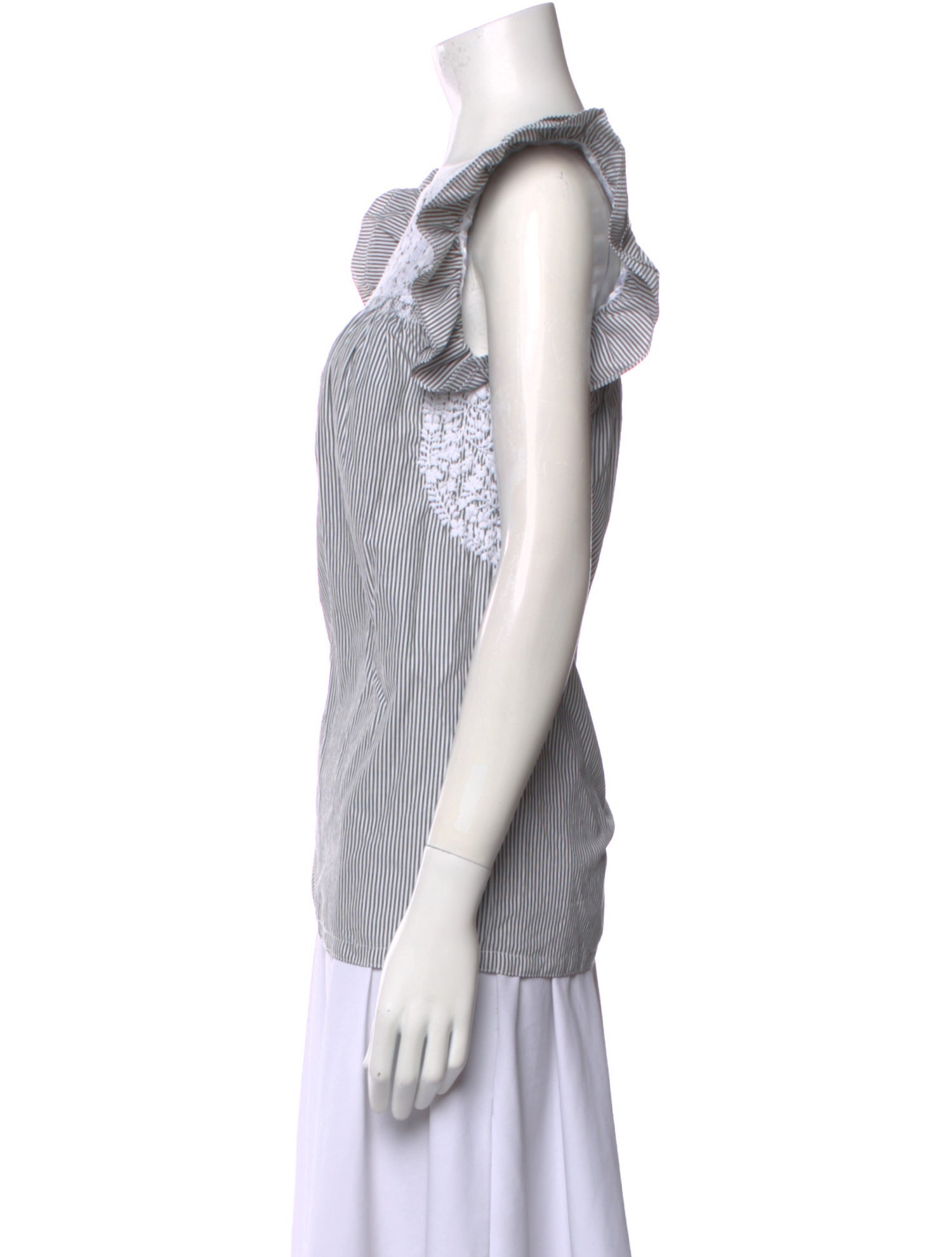 Mi Golondrina Striped Bateau Neckline Top