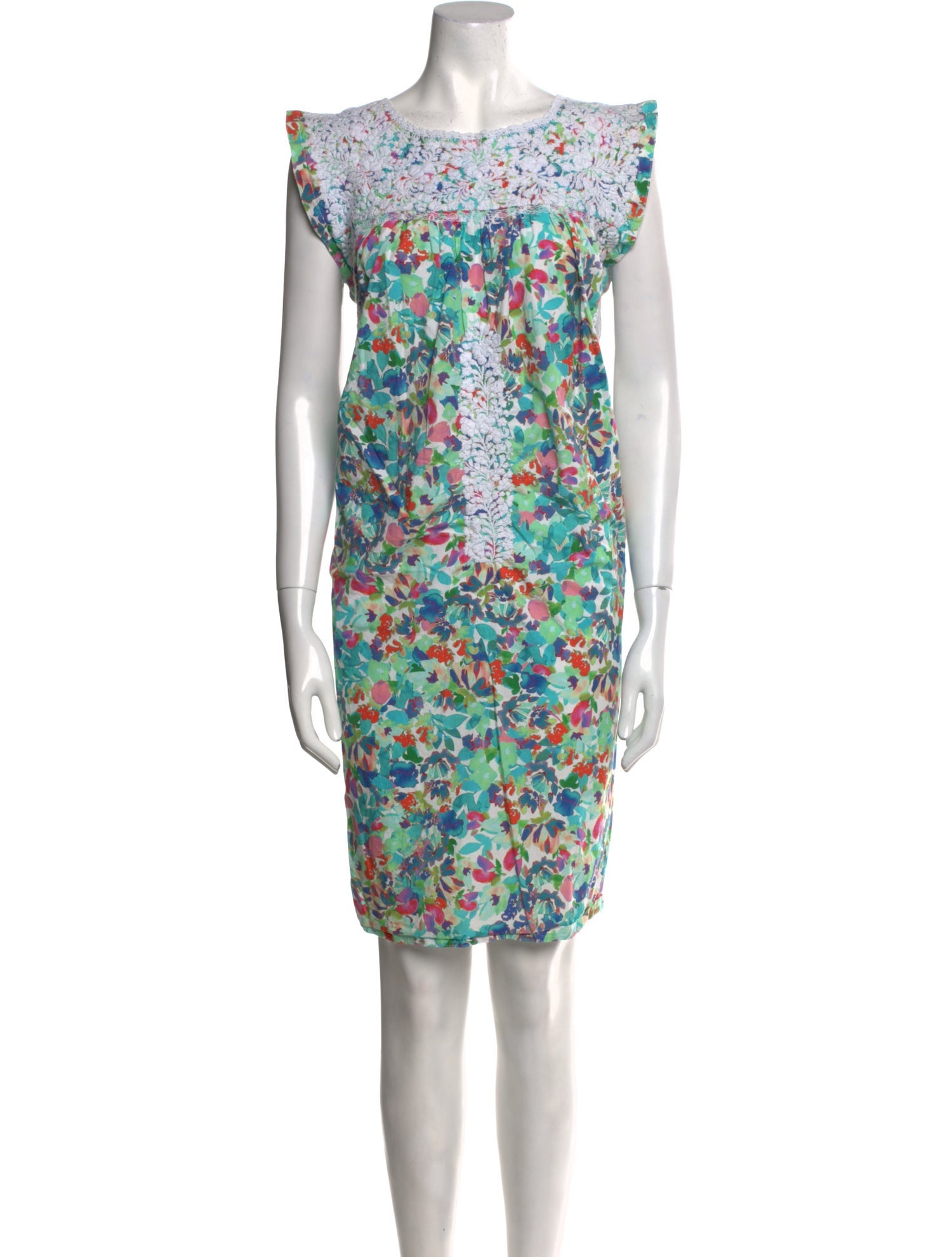 Mi Golondrina Floral Print Mini Dress
