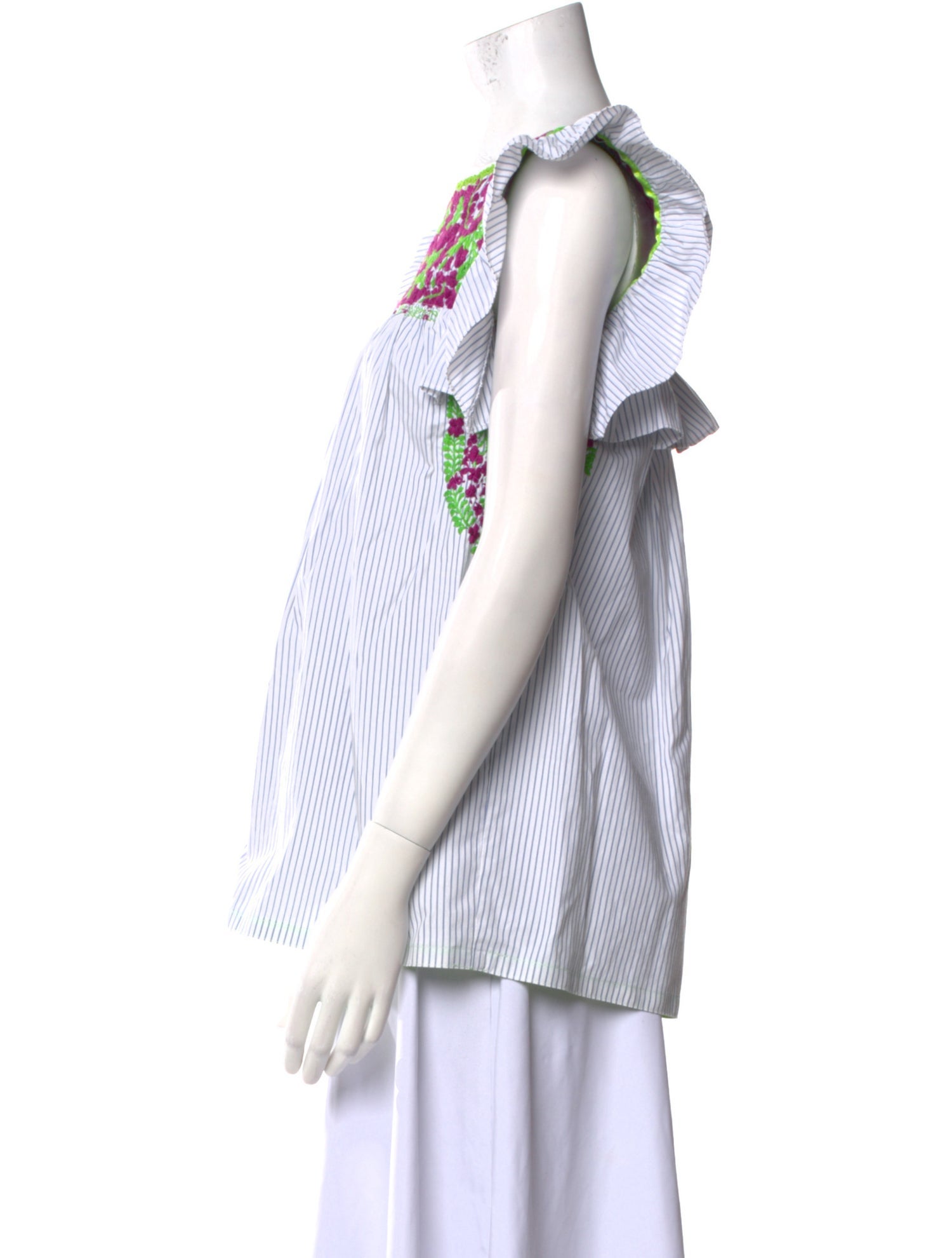 Mi Golondrina Striped Scoop Neck Top