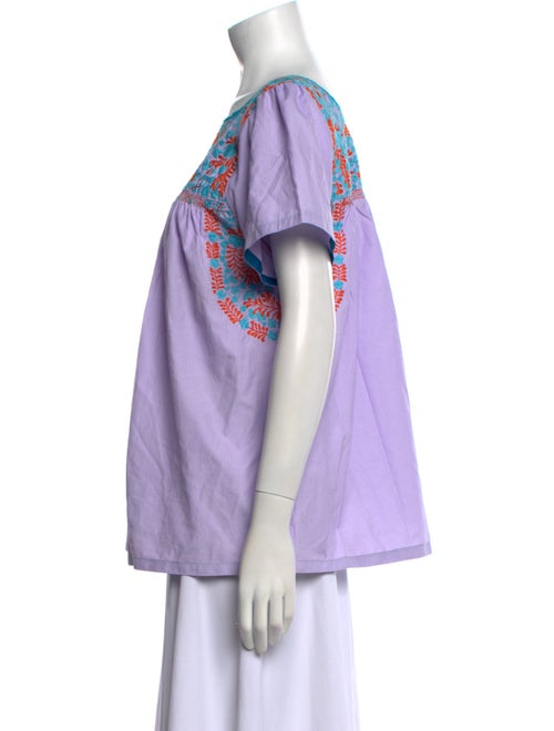 Mi Golondrina Printed Crew Neck Top