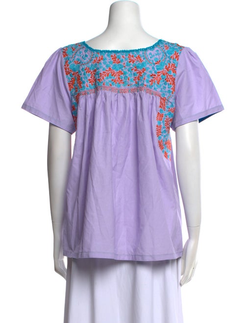 Mi Golondrina Printed Crew Neck Top