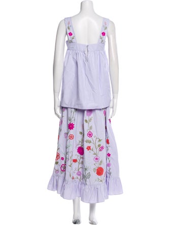 Mi Golondrina Printed Keyhole Accent Skirt Set