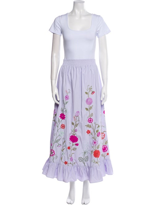 Mi Golondrina Printed Keyhole Accent Skirt Set