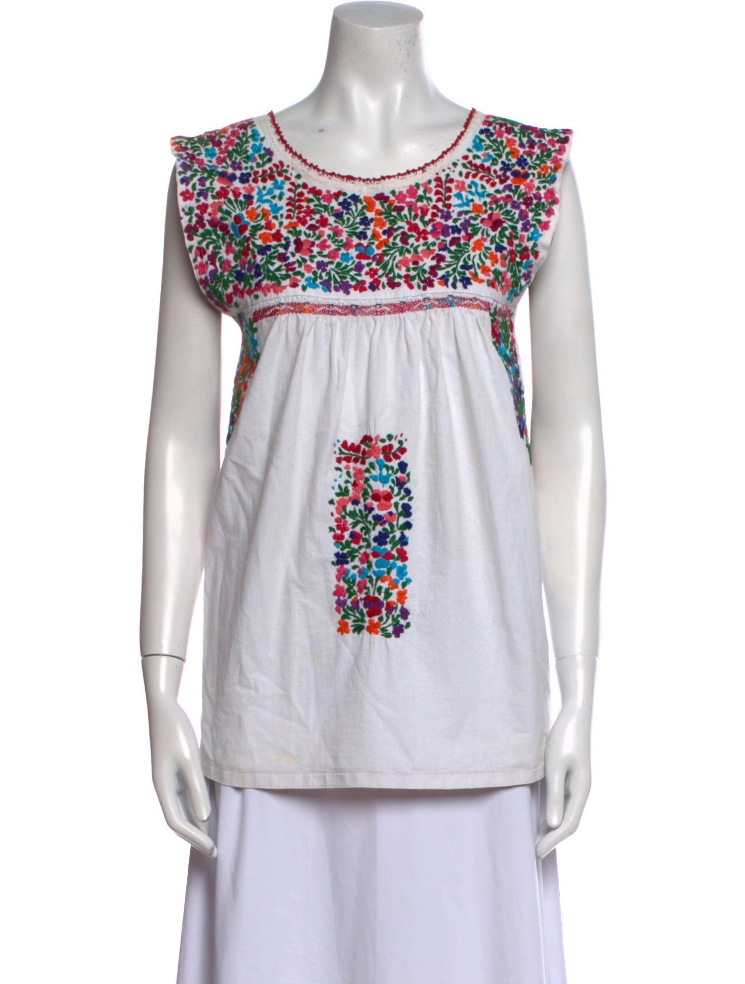 Mi Golondrina Printed Scoop Neck Top