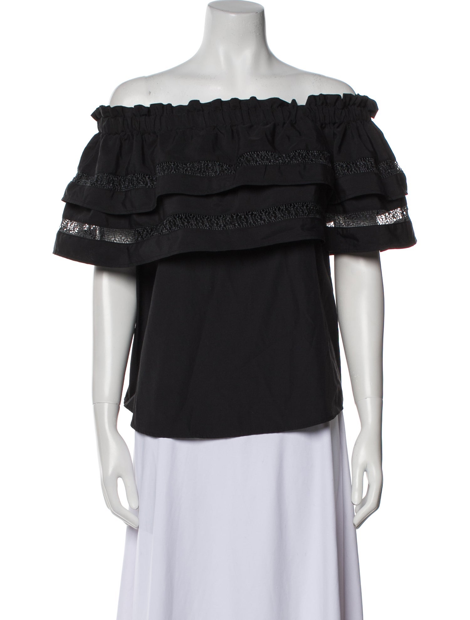 Mi Golondrina Off-The-Shoulder Short Sleeve Blouse