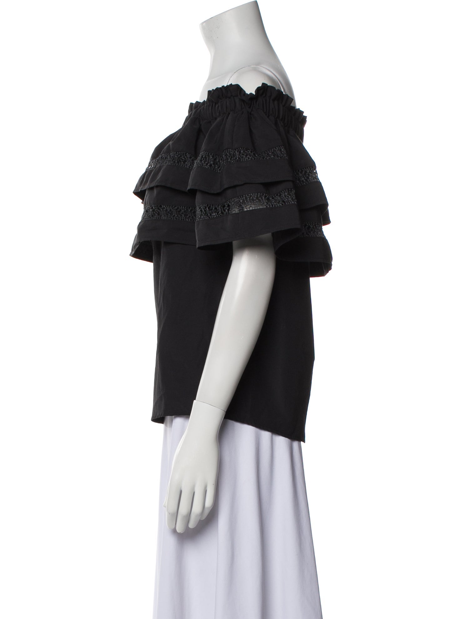 Mi Golondrina Off-The-Shoulder Short Sleeve Blouse