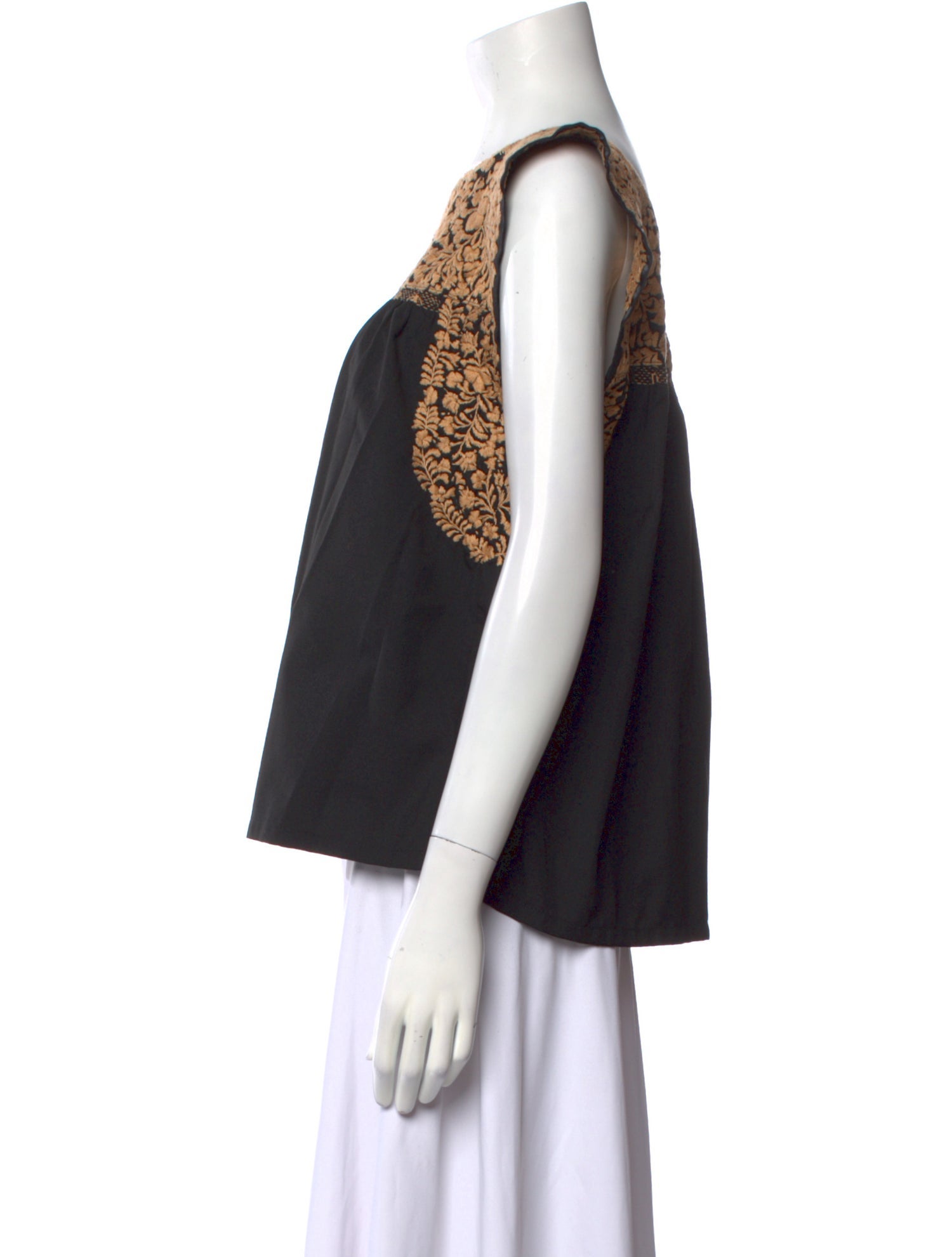 Mi Golondrina Printed Scoop Neck Top