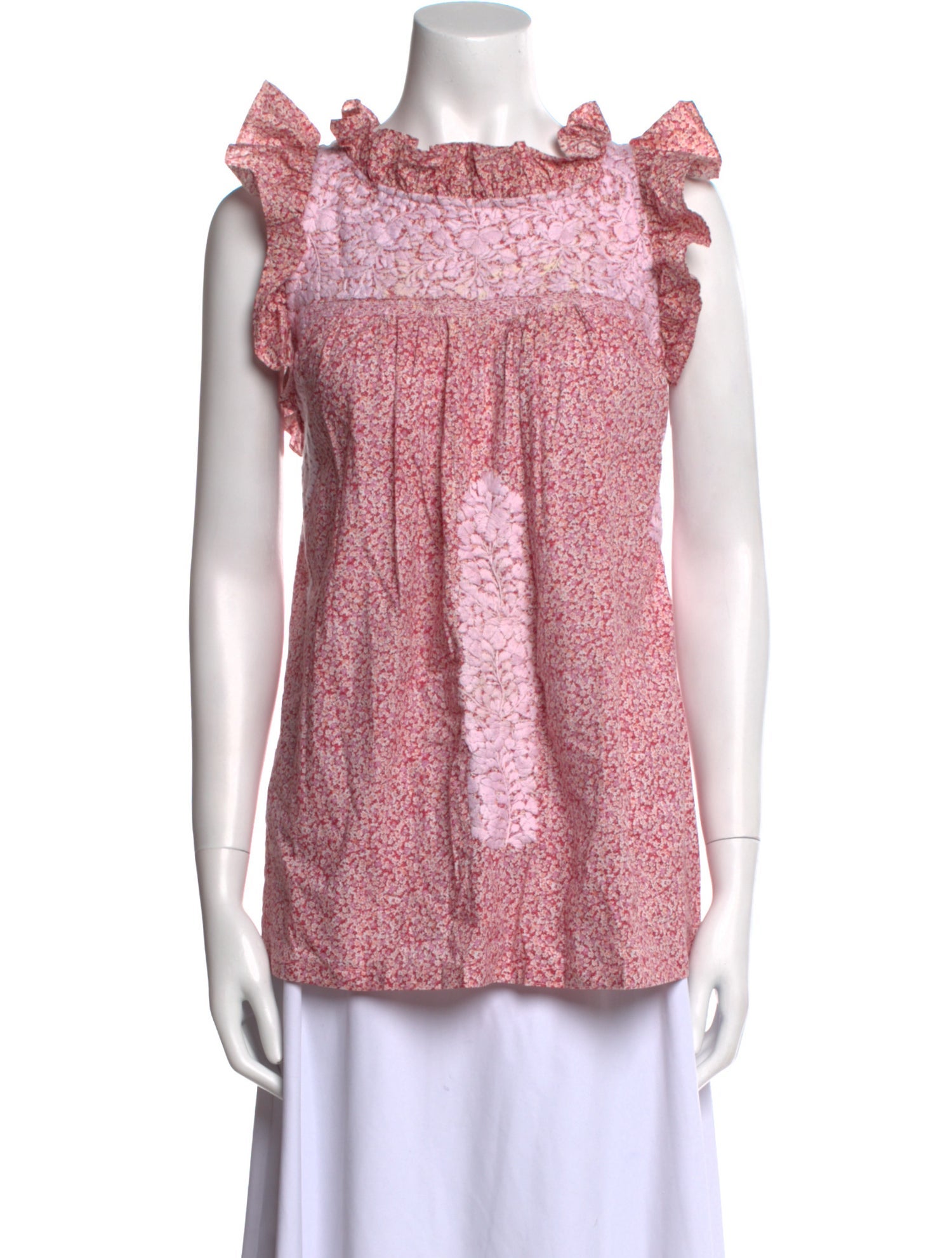 Mi Golondrina Floral Print Cowl Neck Blouse