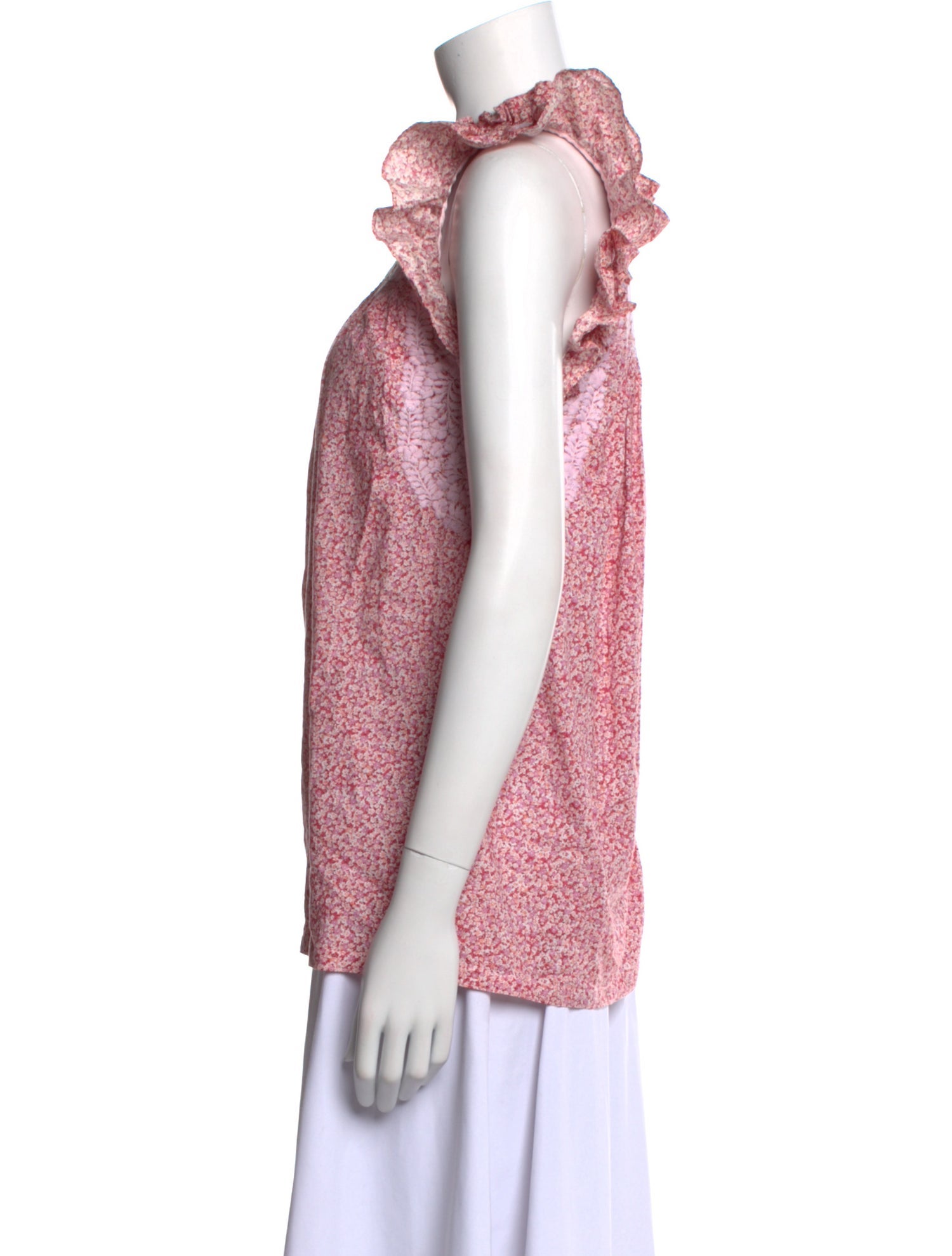 Mi Golondrina Floral Print Cowl Neck Blouse