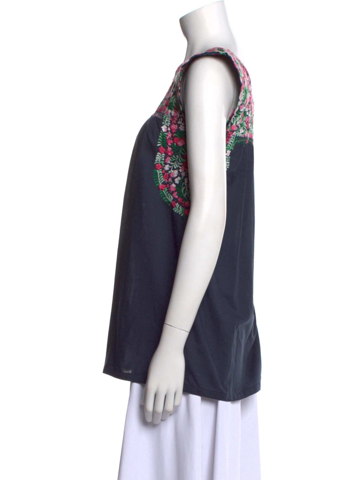 Mi Golondrina Floral Print Bateau Neckline Tunic