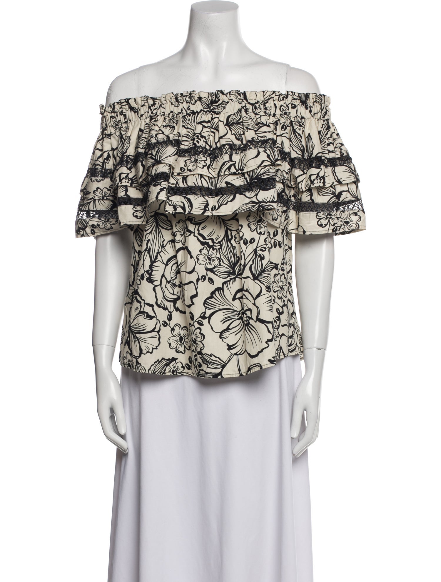 Mi Golondrina Printed Off-The-Shoulder Blouse