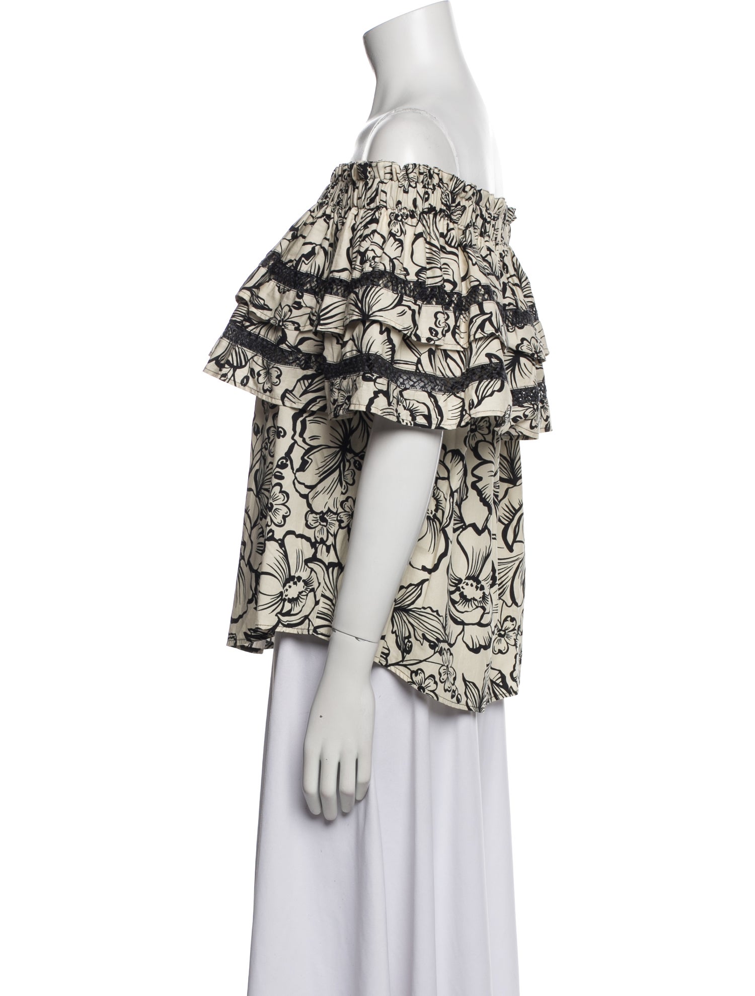 Mi Golondrina Printed Off-The-Shoulder Blouse