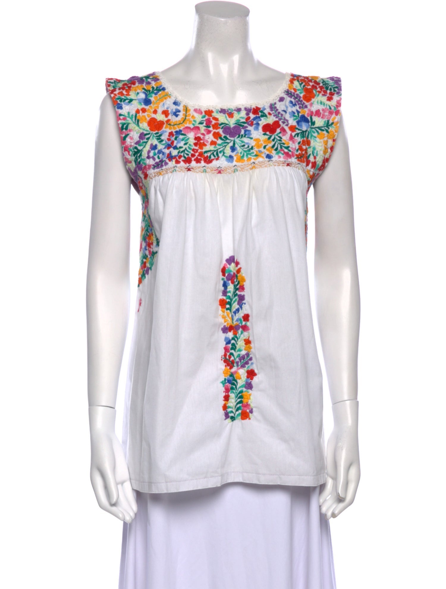 Mi Golondrina Printed Square Neckline Top