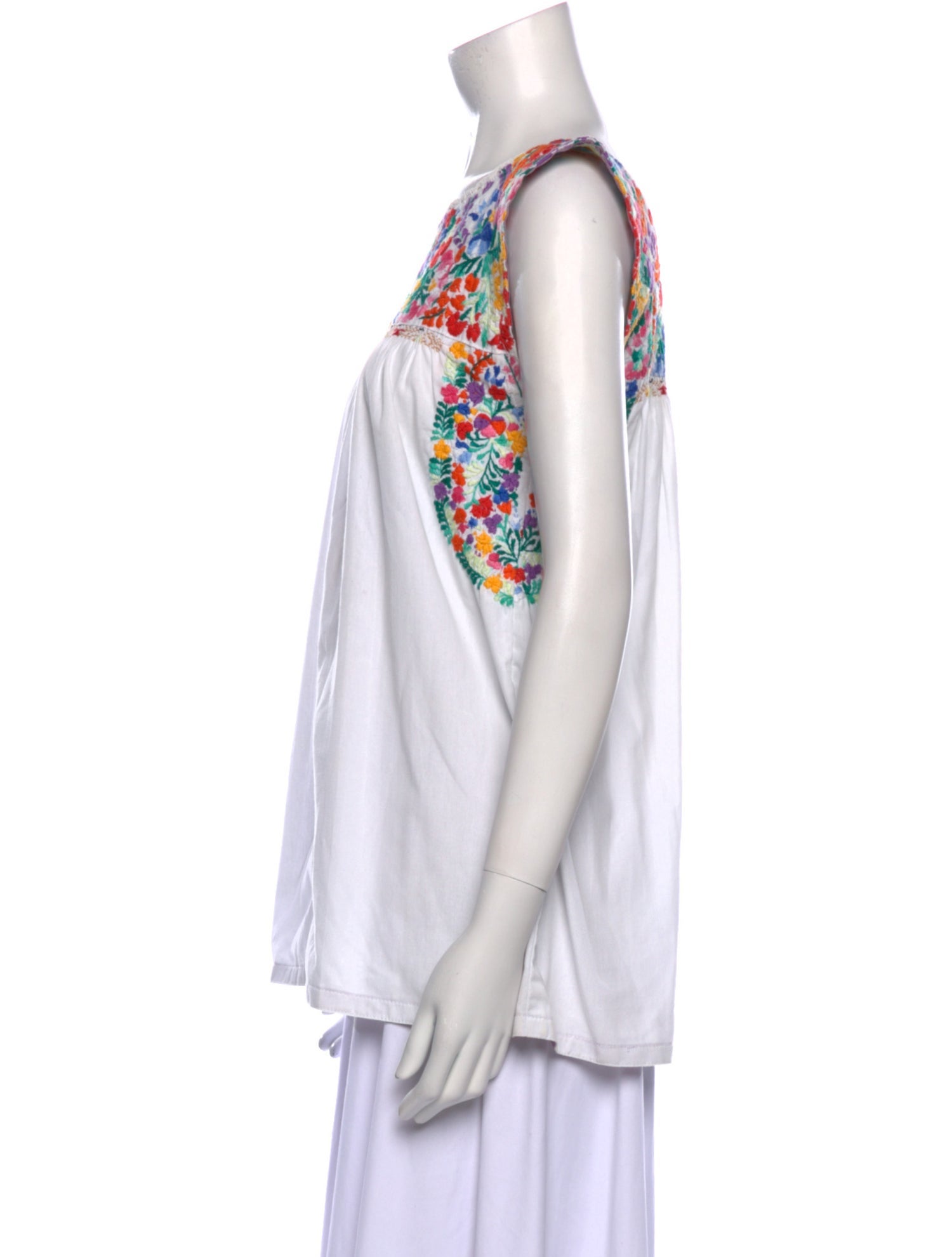 Mi Golondrina Printed Square Neckline Top