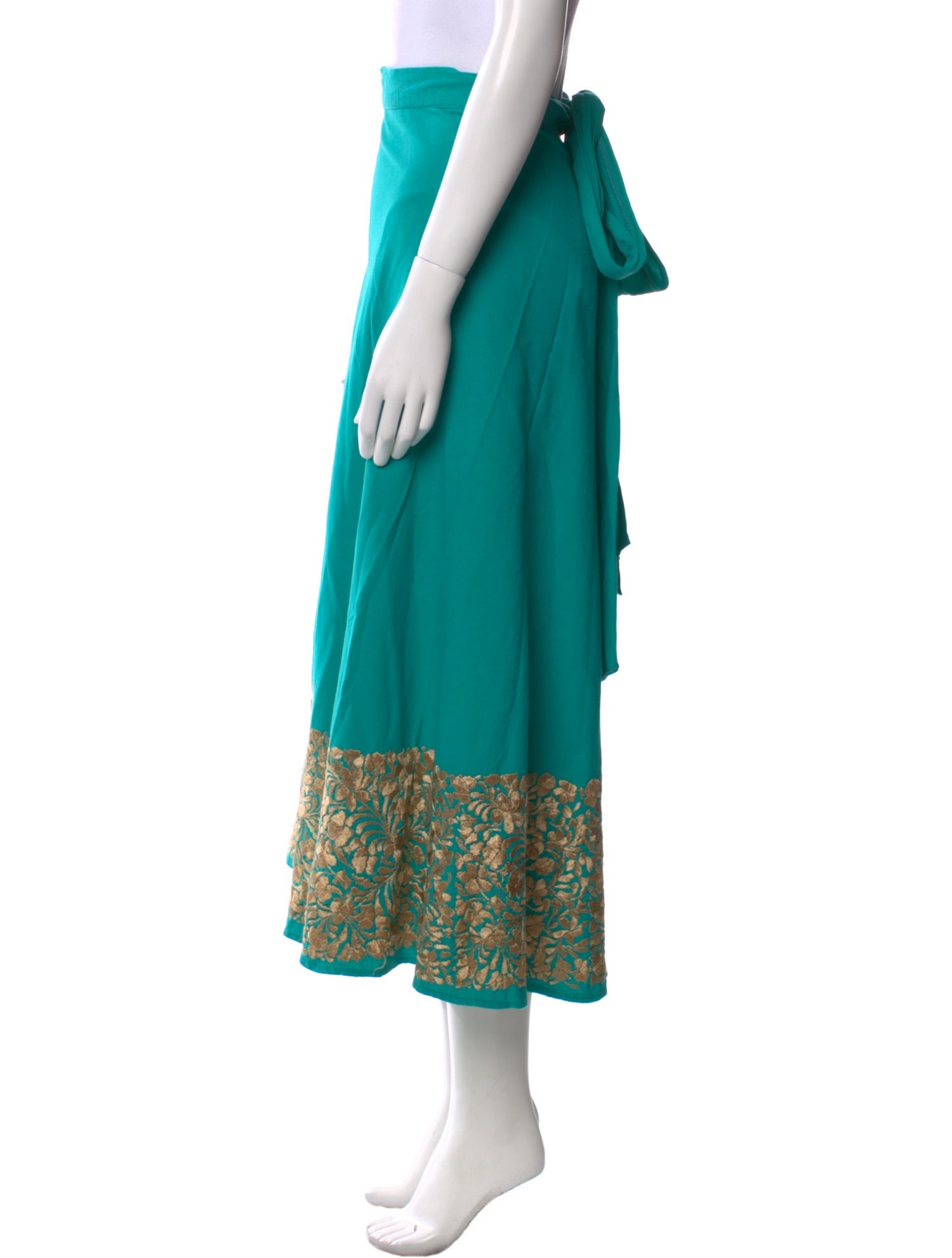 Mi Golondrina Floral Print Midi Length Skirt