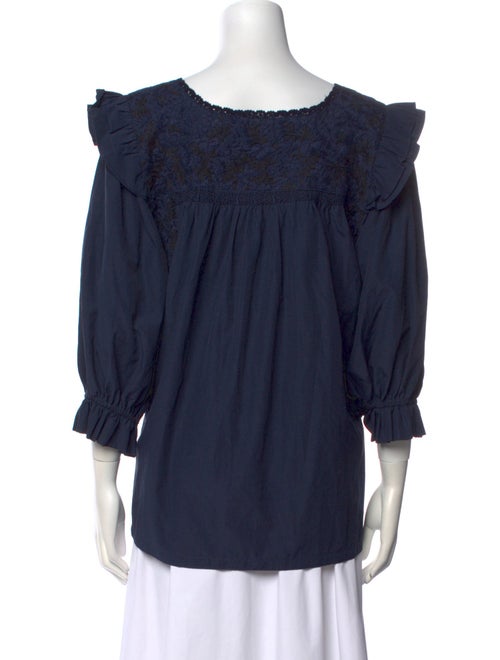 Mi Golondrina Off-The-Shoulder Three-Quarter Sleeve Blouse