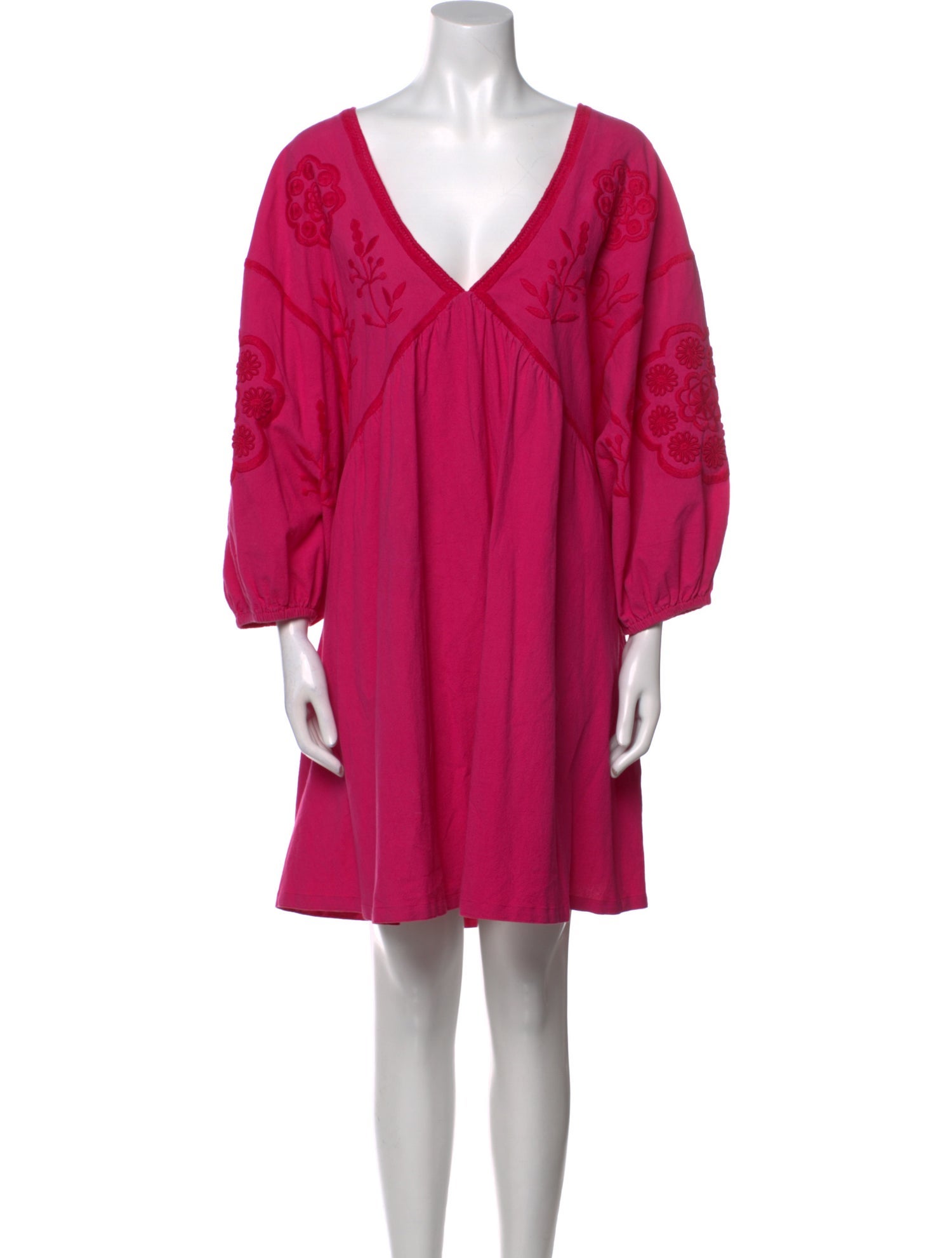 Mi Golondrina V-Neck Mini Dress