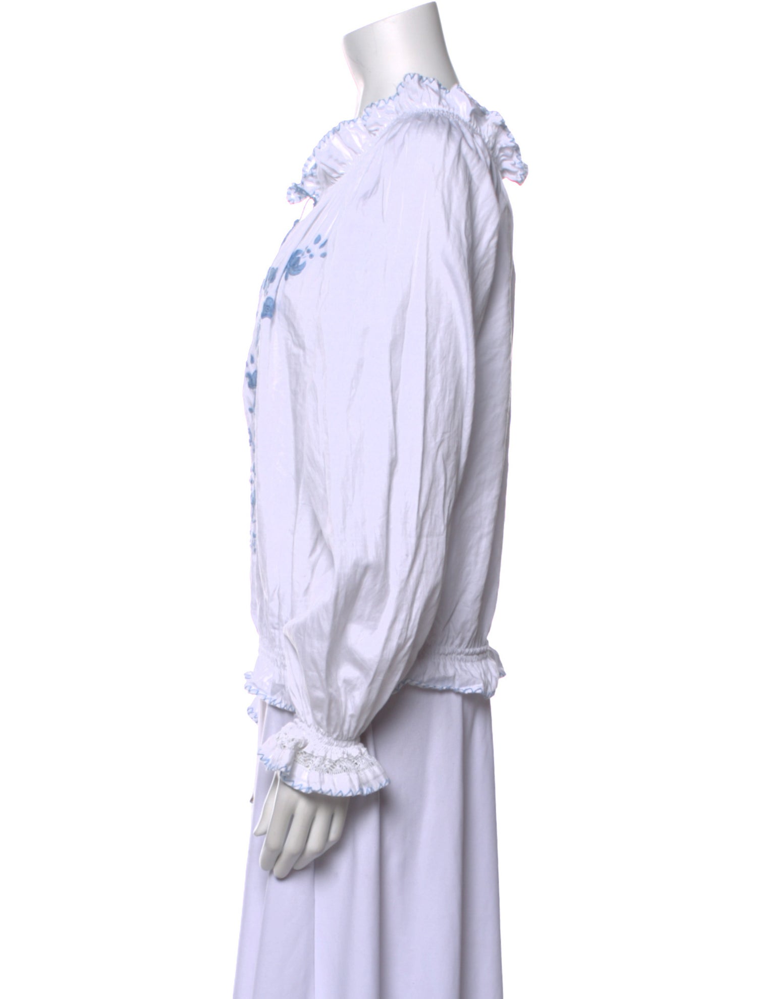 Mi Golondrina Printed V-Neck Blouse