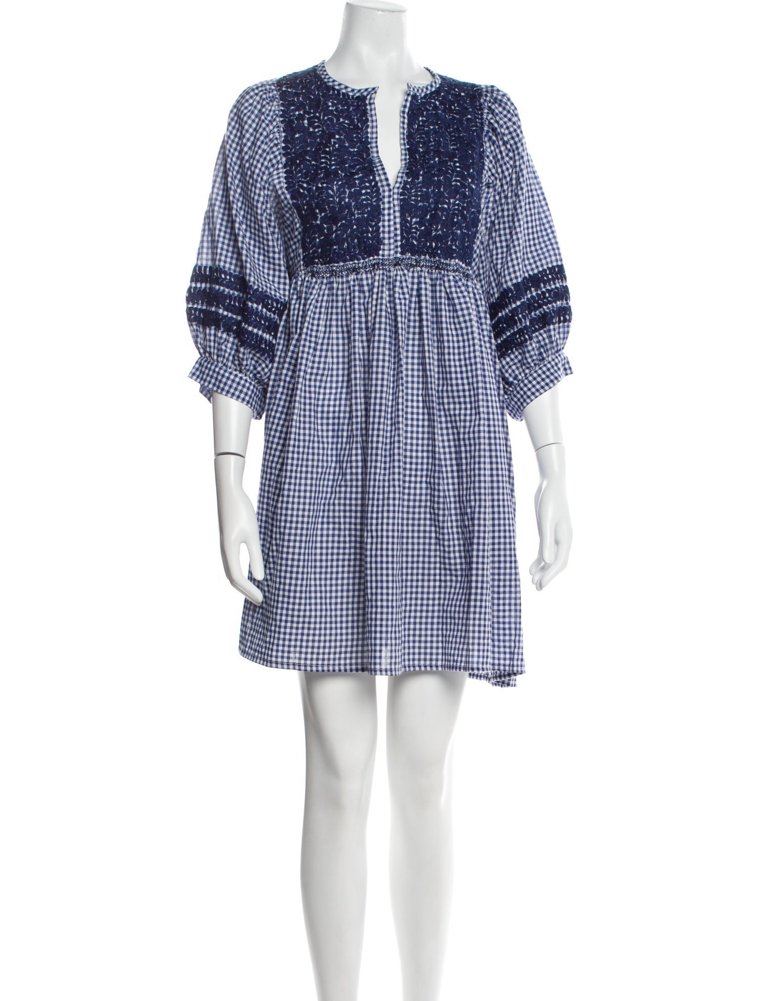 Mi Golondrina Plaid Print Mini Dress