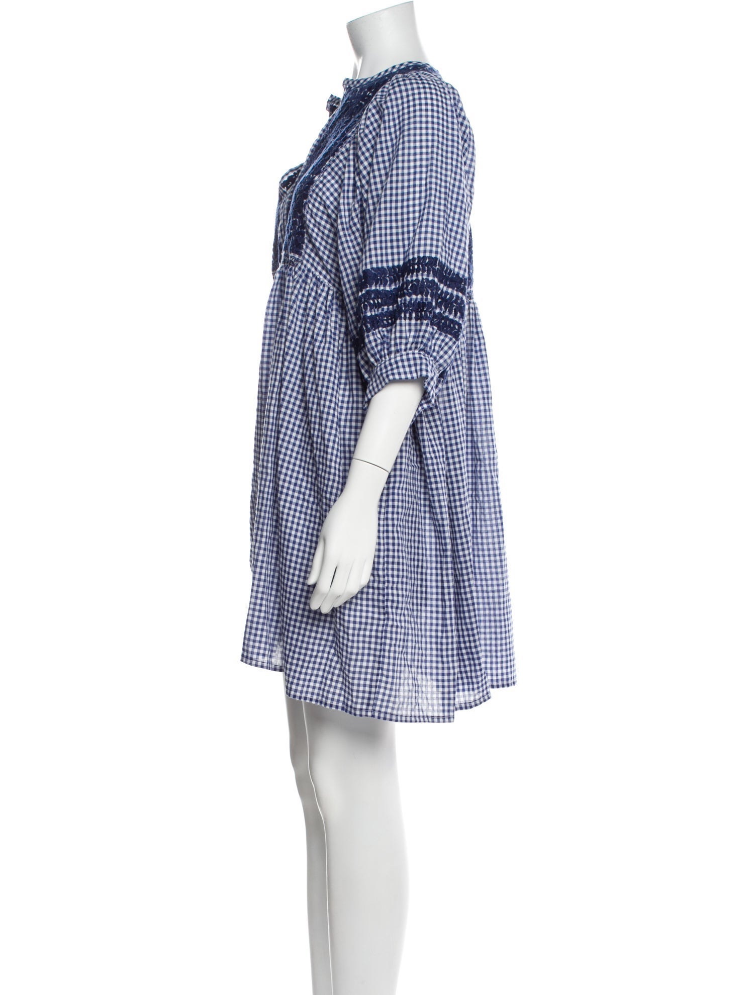 Mi Golondrina Plaid Print Mini Dress