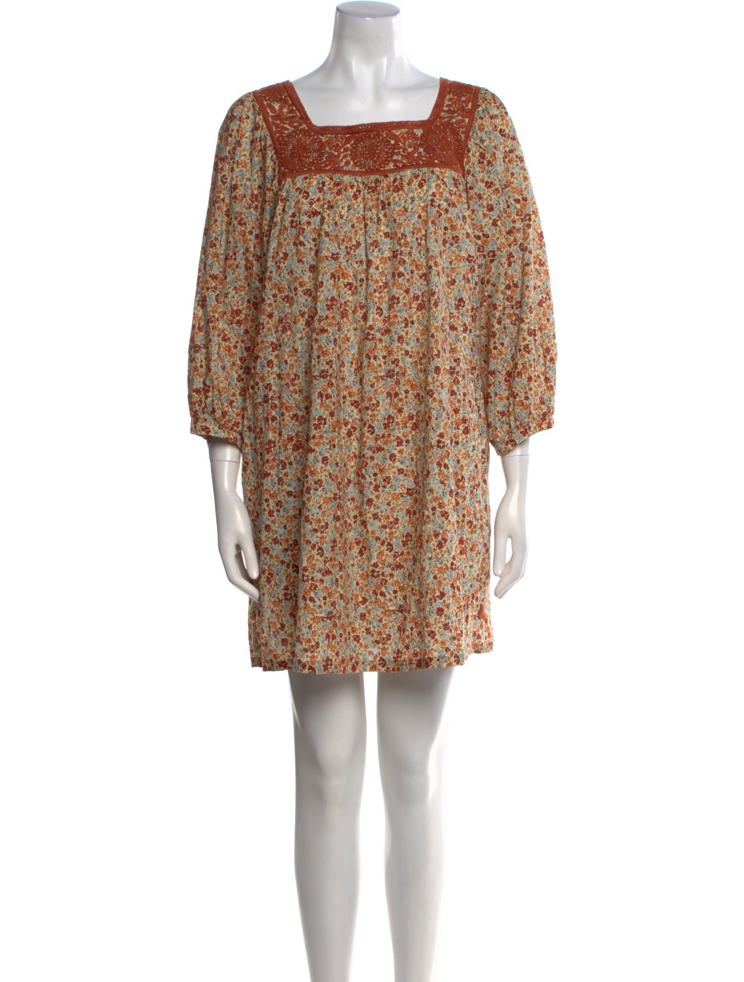 Mi Golondrina Floral Print Mini Dress