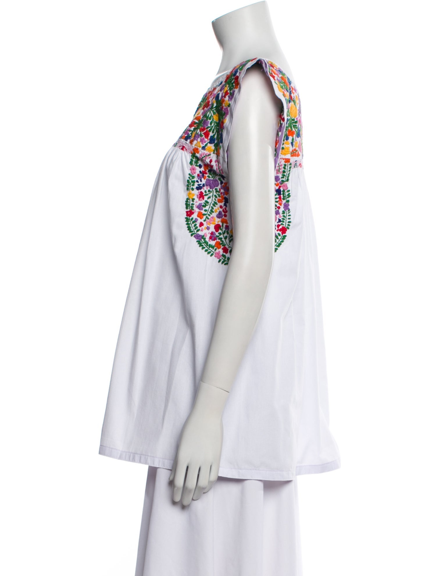 Mi Golondrina Printed Bateau Neckline Blouse