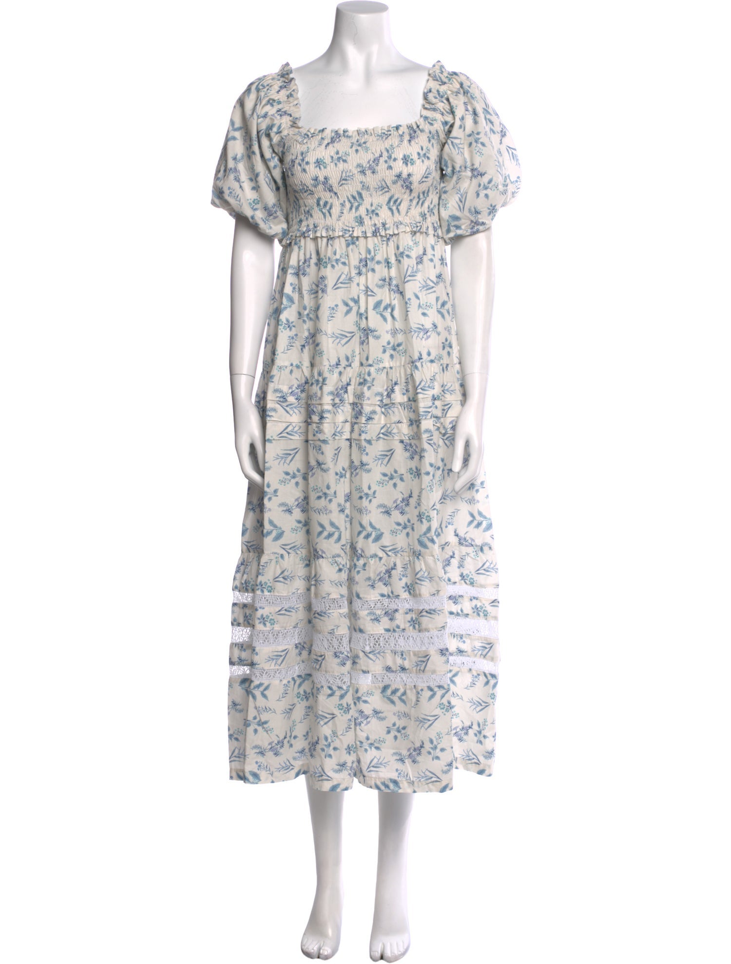 Mi Golondrina Floral Print Knee-Length Dress