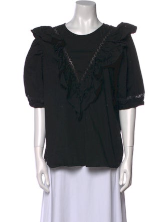 Mi Golondrina Scoop Neck Short Sleeve Blouse