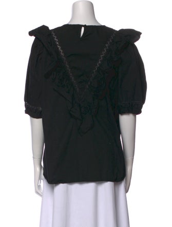 Mi Golondrina Scoop Neck Short Sleeve Blouse