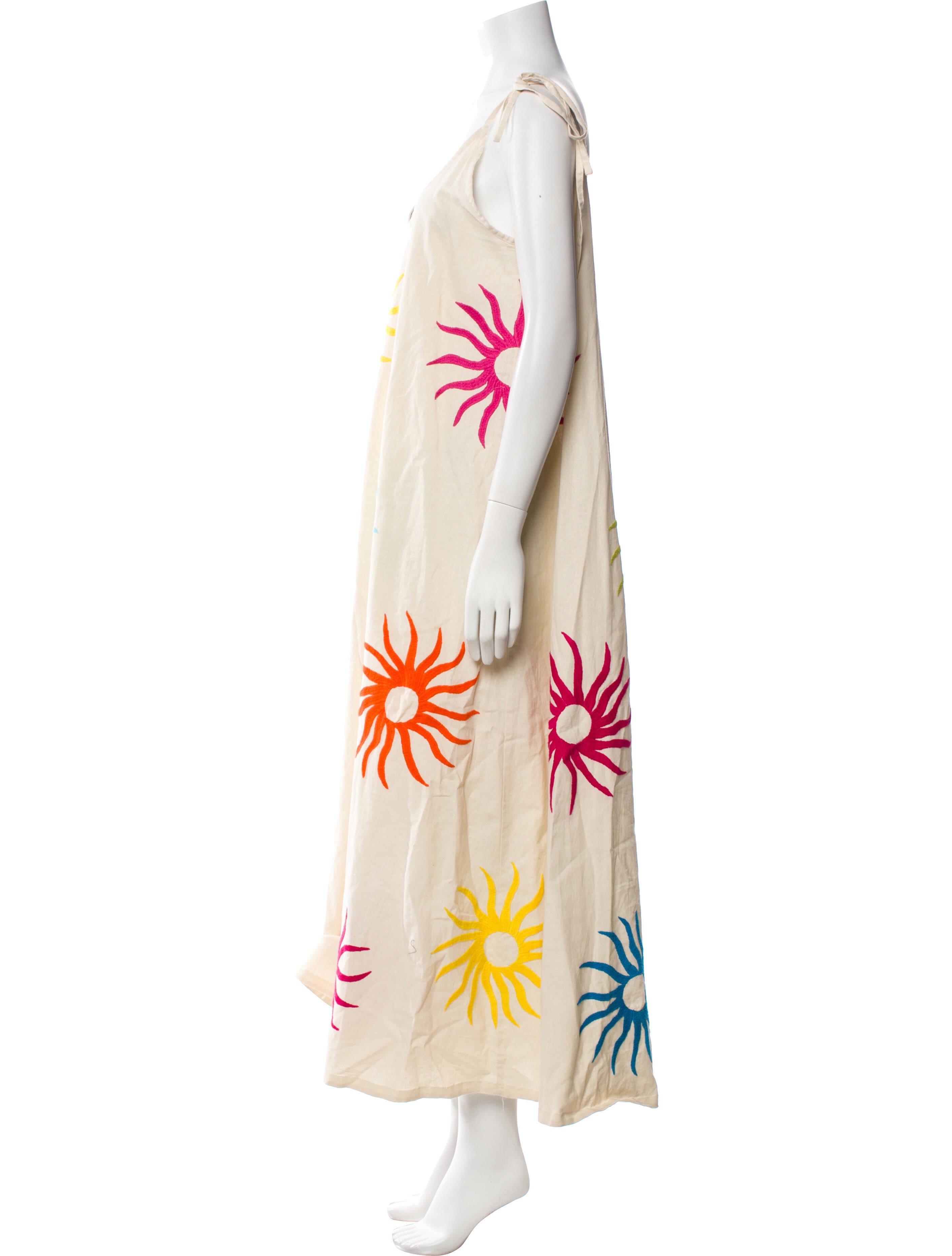 Mi Golondrina Floral Print Long Dress