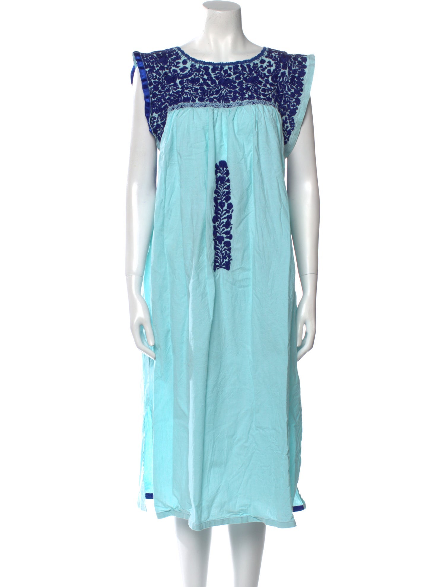 Mi Golondrina Colorblock Pattern Midi Length Dress