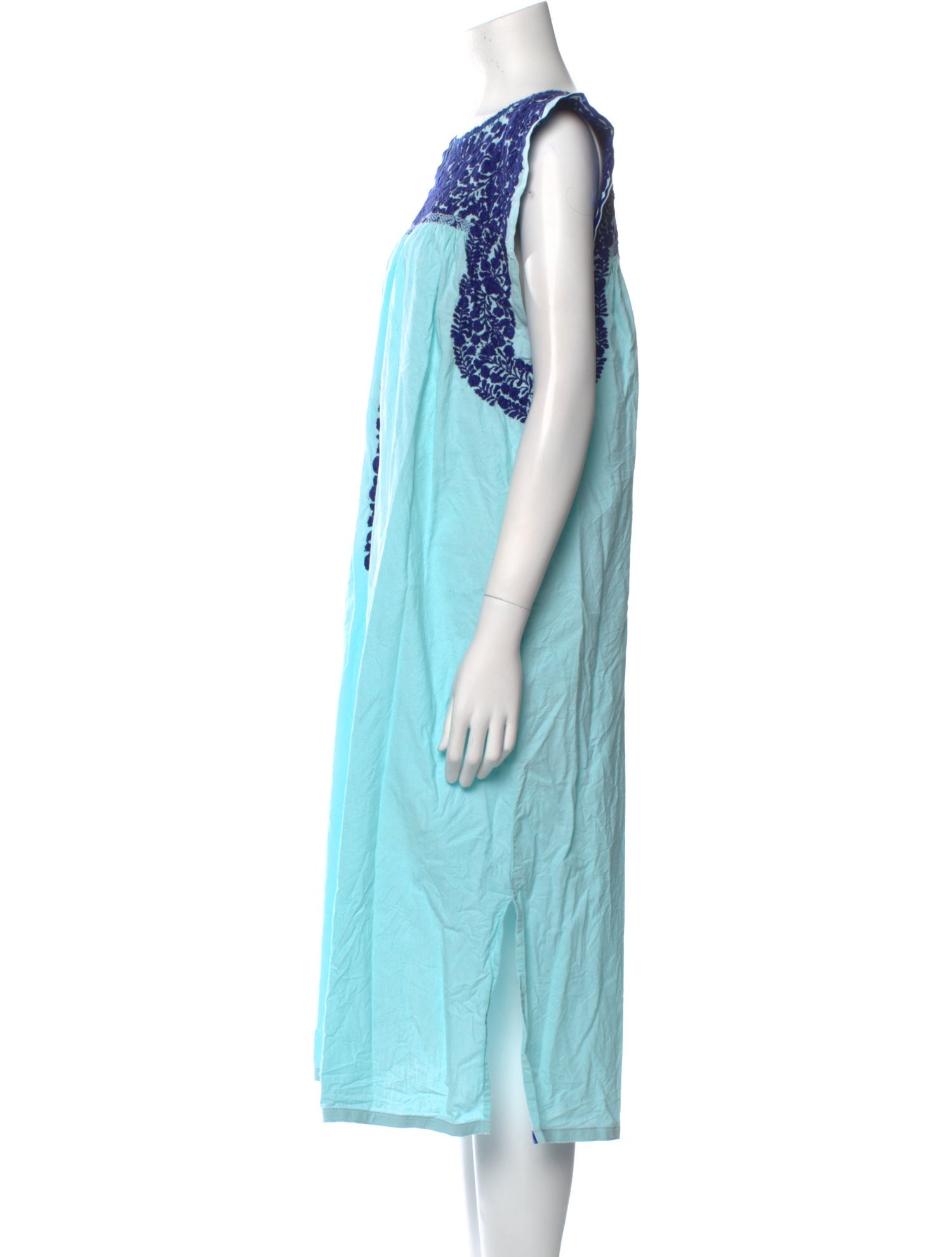 Mi Golondrina Colorblock Pattern Midi Length Dress