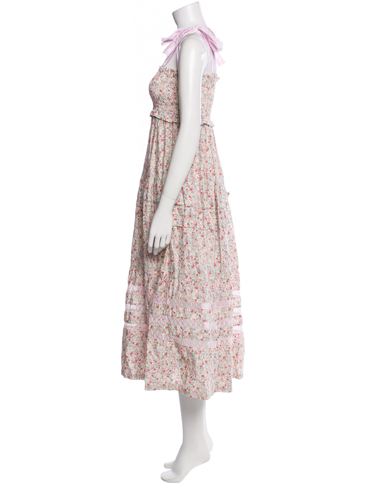 Mi Golondrina Floral Print Long Dress