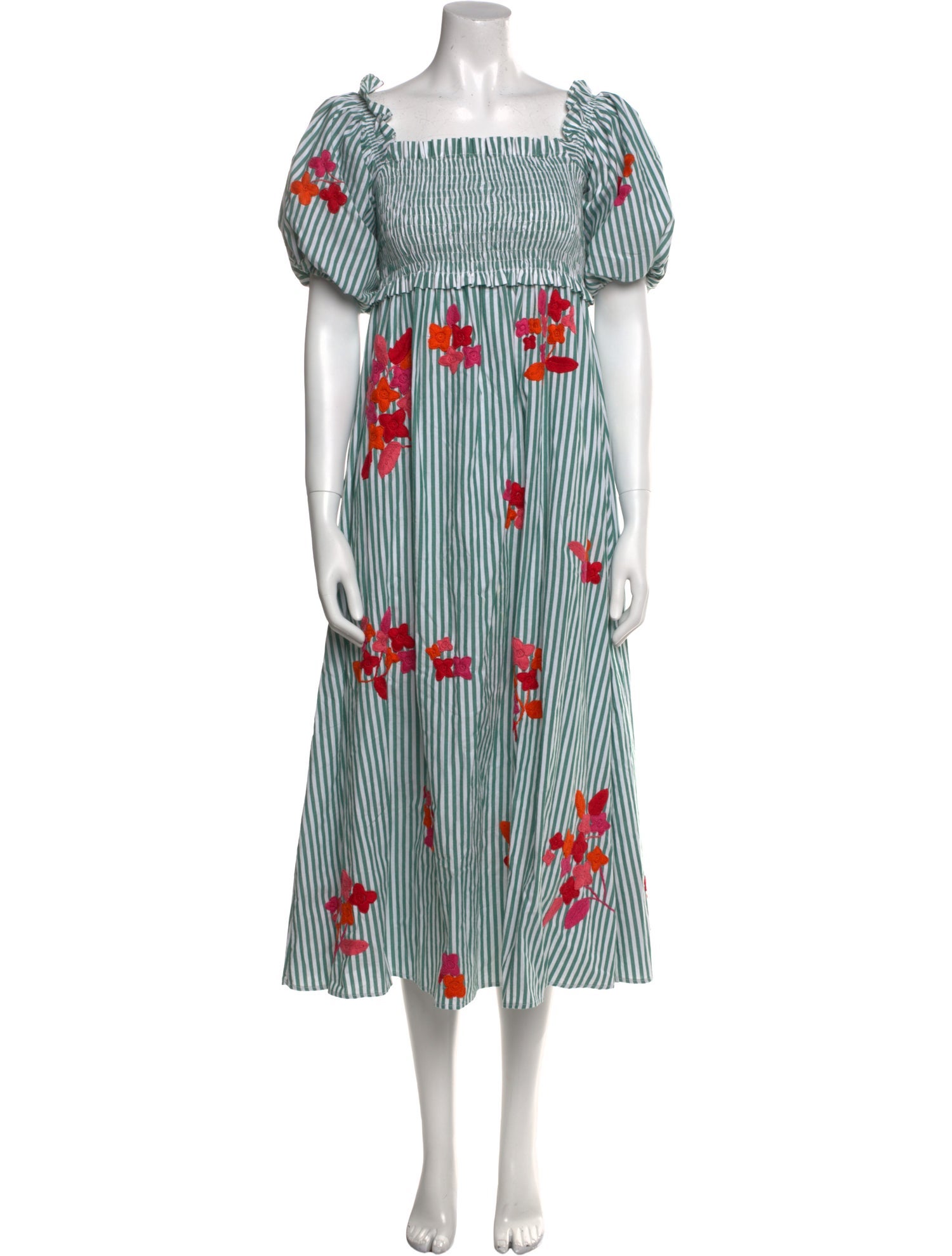 Mi Golondrina Striped Long Dress