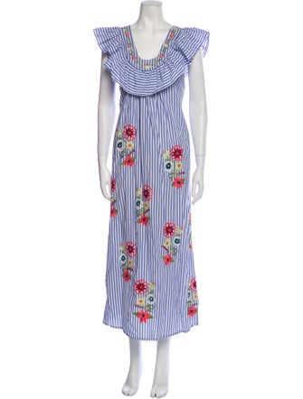 Mi Golondrina Striped Long Dress