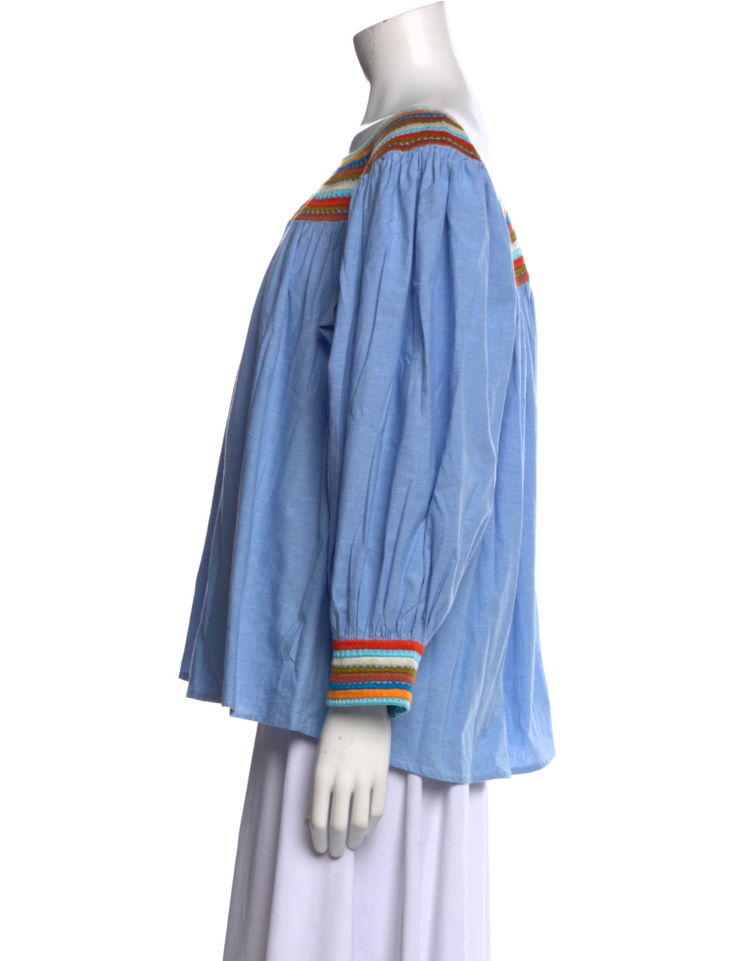 Mi Golondrina Striped Bateau Neckline Blouse w/ Tags