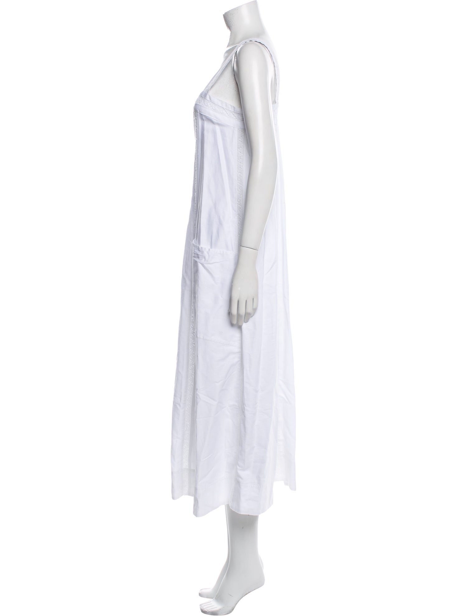 Mi Golondrina Square Neckline Midi Length Dress