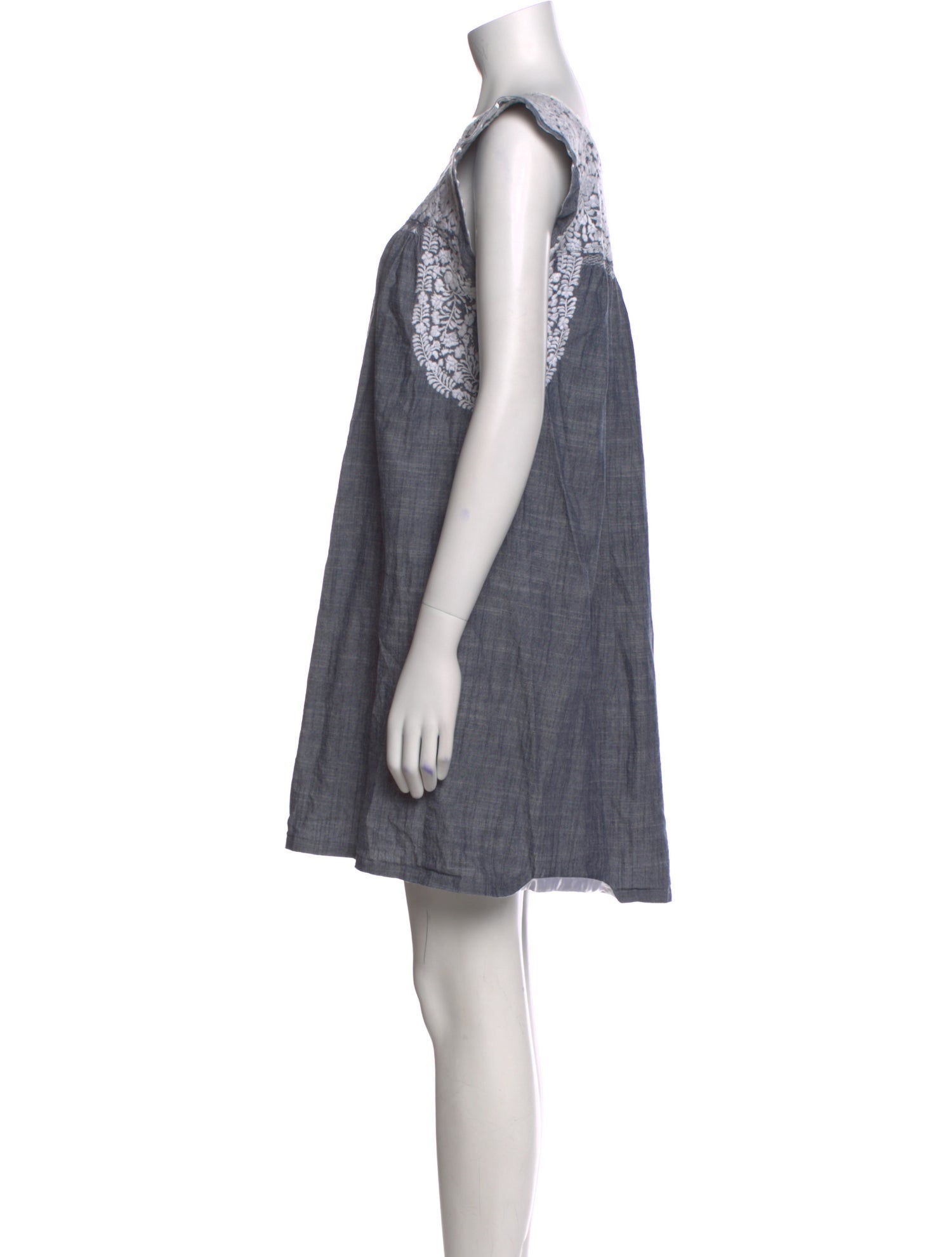 Mi Golondrina Bateau Neckline Mini Dress