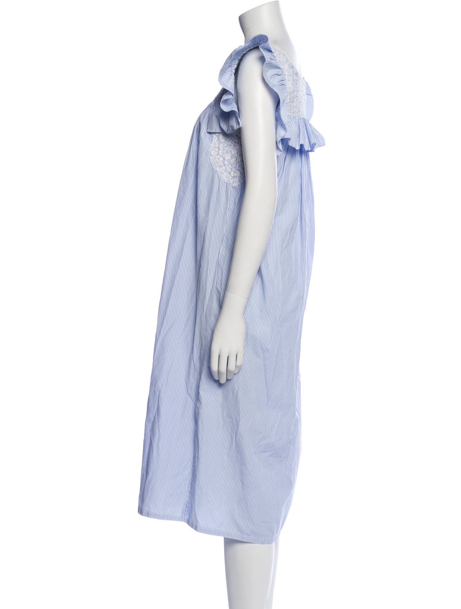 Mi Golondrina Striped Midi Length Dress