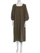 Mi Golondrina Square Neckline Midi Length Dress