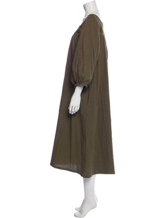 Mi Golondrina Square Neckline Midi Length Dress