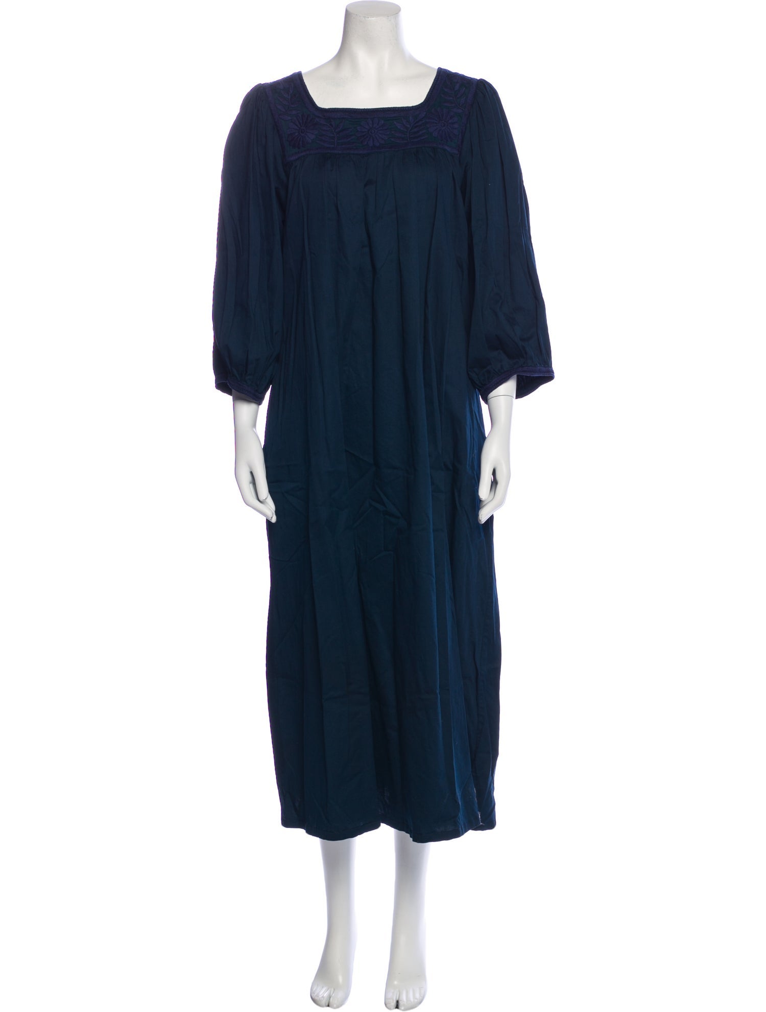 Mi Golondrina Square Neckline Long Dress