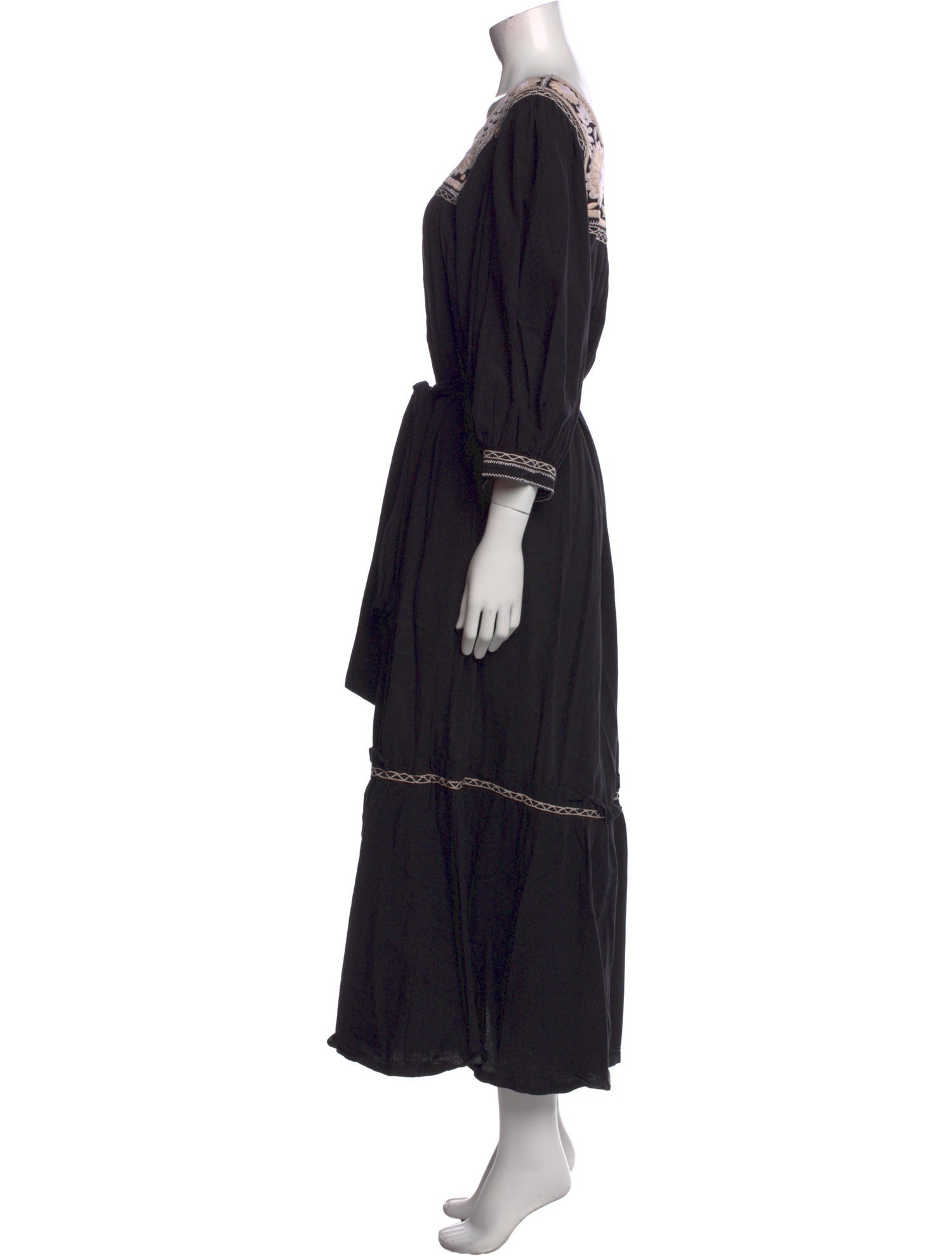 Mi Golondrina Square Neckline Long Dress