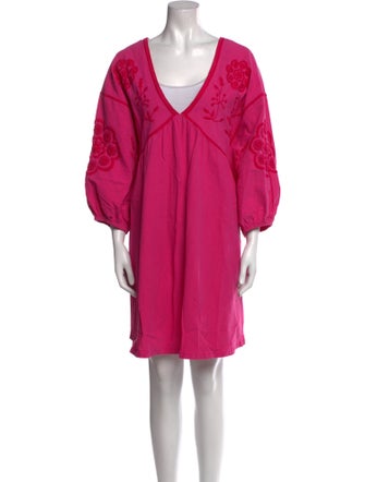 Mi Golondrina V-Neck Mini Dress