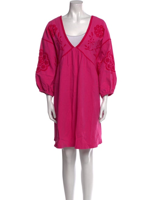 Mi Golondrina V-Neck Mini Dress